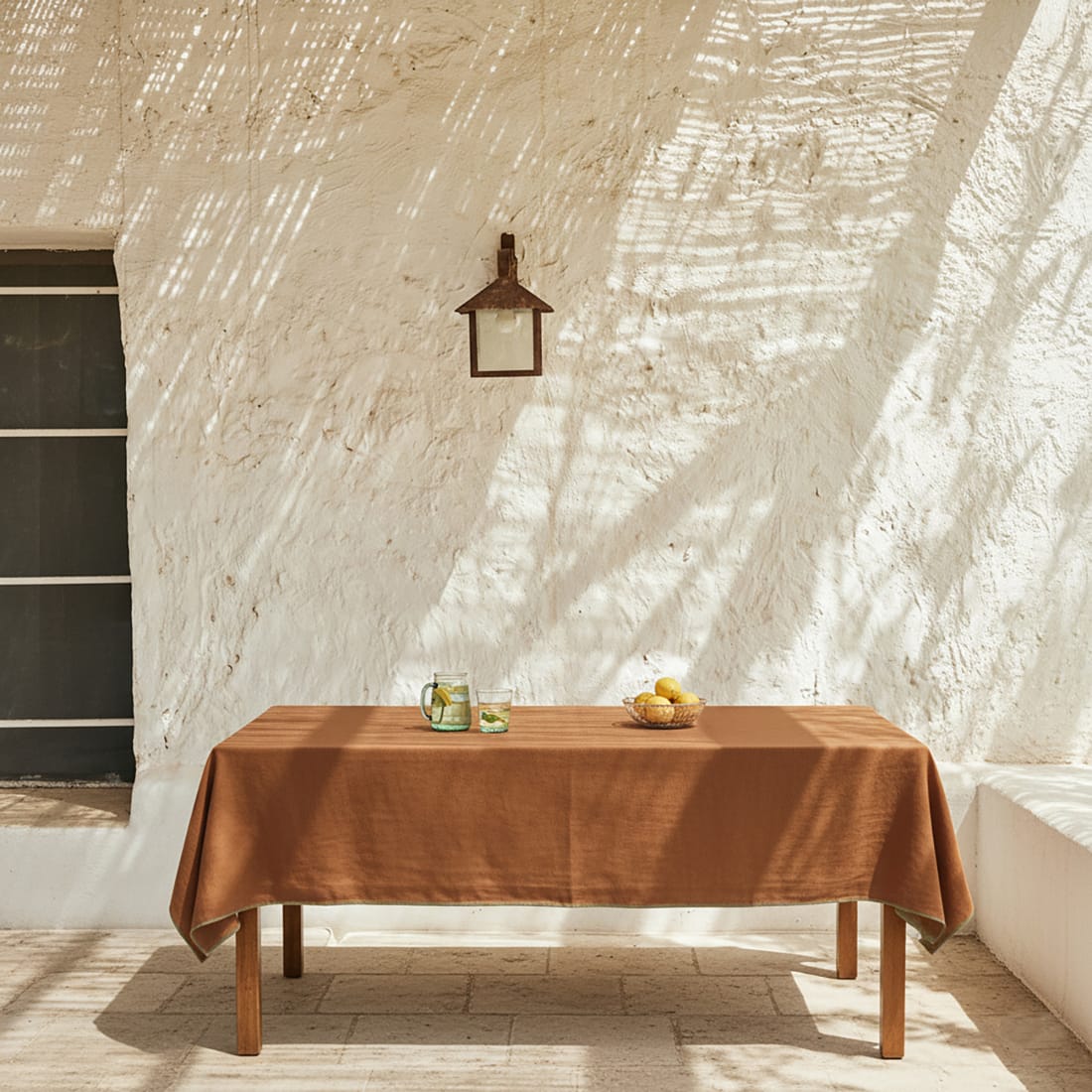 Tischdecke aus 100% Polyester 140x350 cm Terrakota Solace