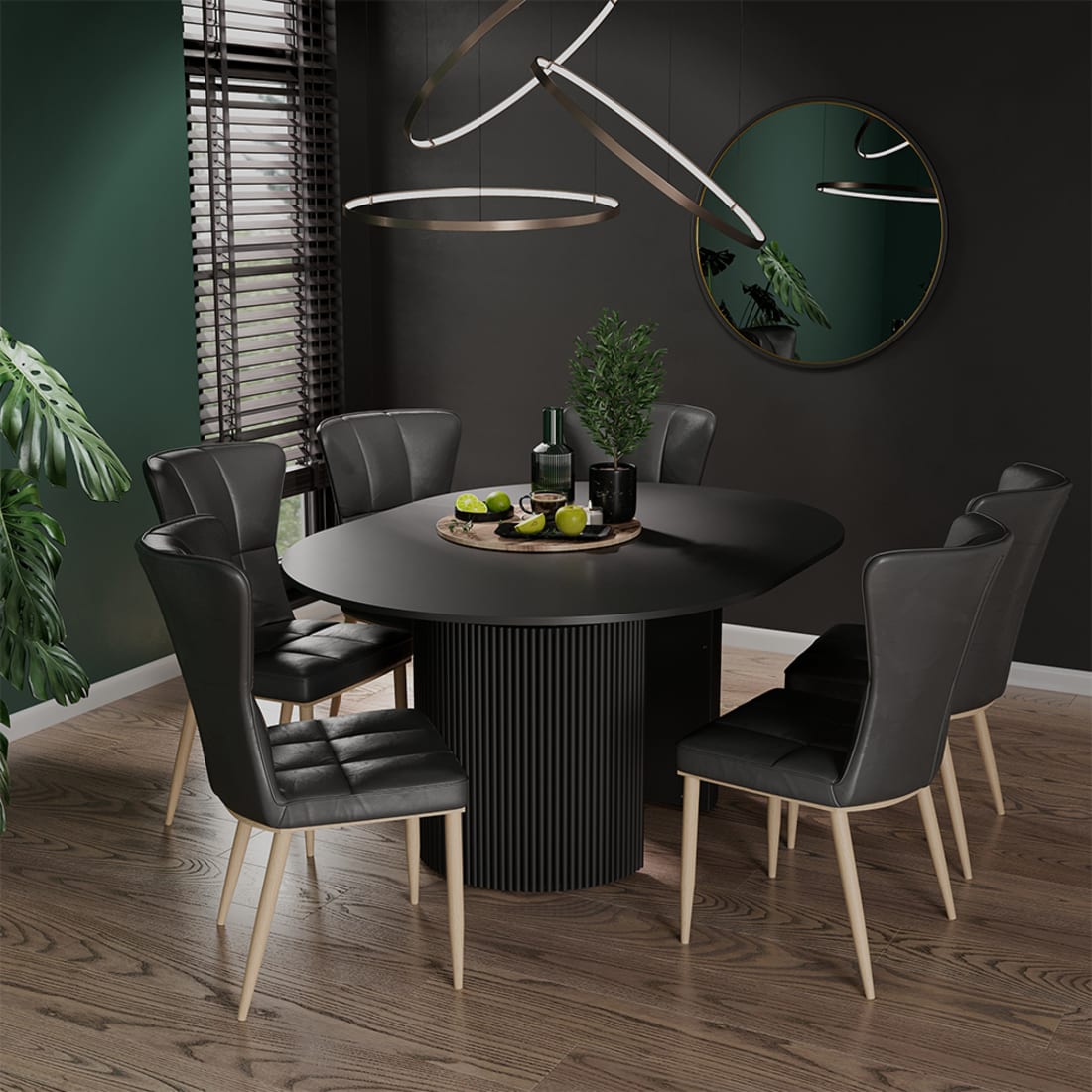 Esstisch ausziehbar Schwarz 120x76cm