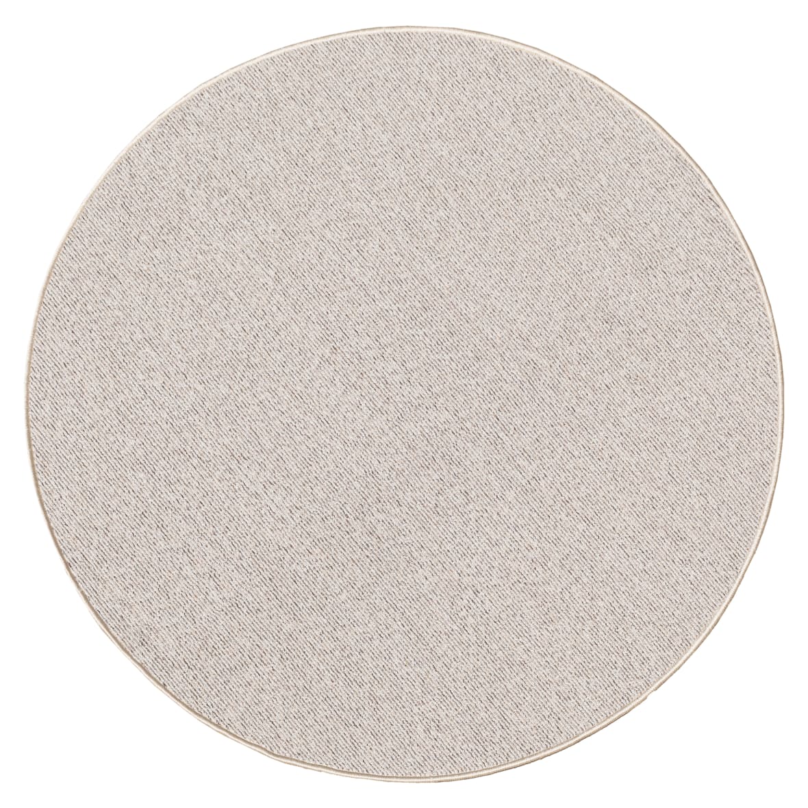Robuster Kurzflor Teppich mit Filz-Rücken, Beige, 80 cm, rund Mix art