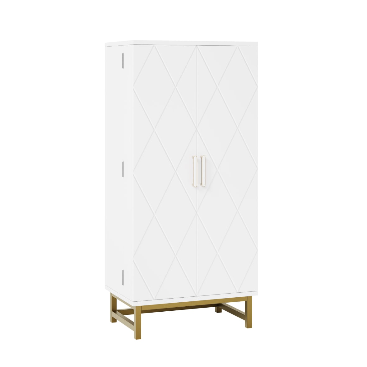 Vorratsschrank aus Spanplatte mit 2 Einlegeböden 60x40x130 cm, Weiß
