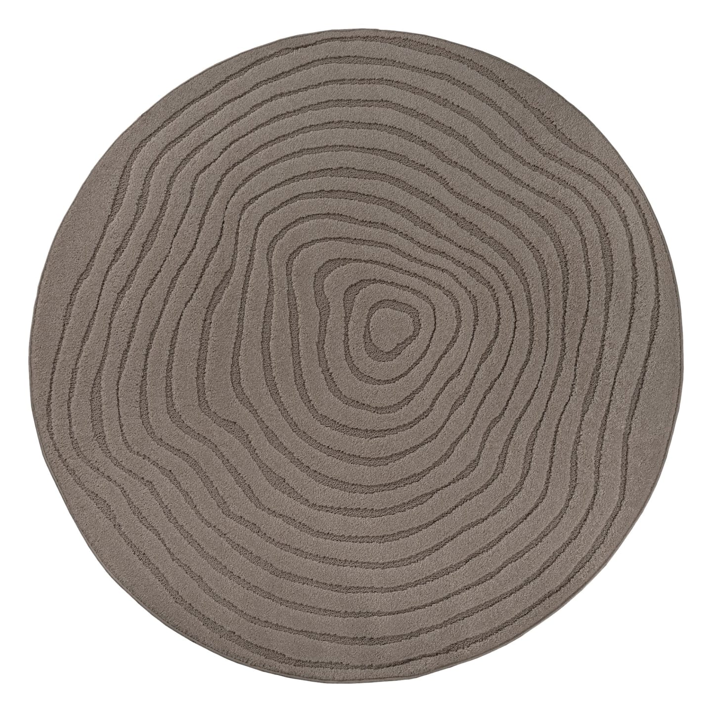Teppich abstrakt Design, Braun, 160 cm rund Everest