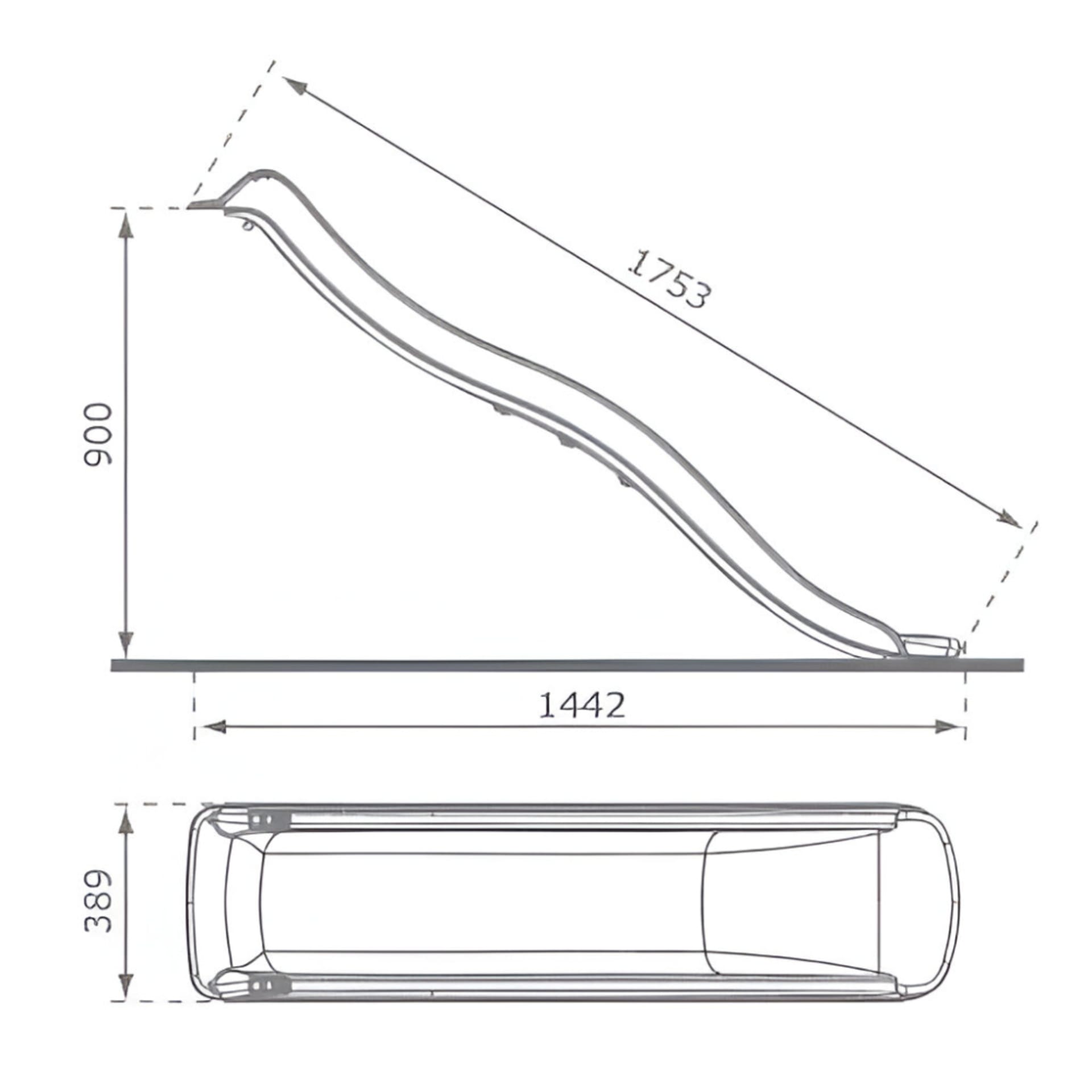 Glissière de toboggan WAVY 175 cm anti-UV vert kaki haute résistance Glissière de toboggan WAVY 175 cm anti-UV vert kaki haute résistance