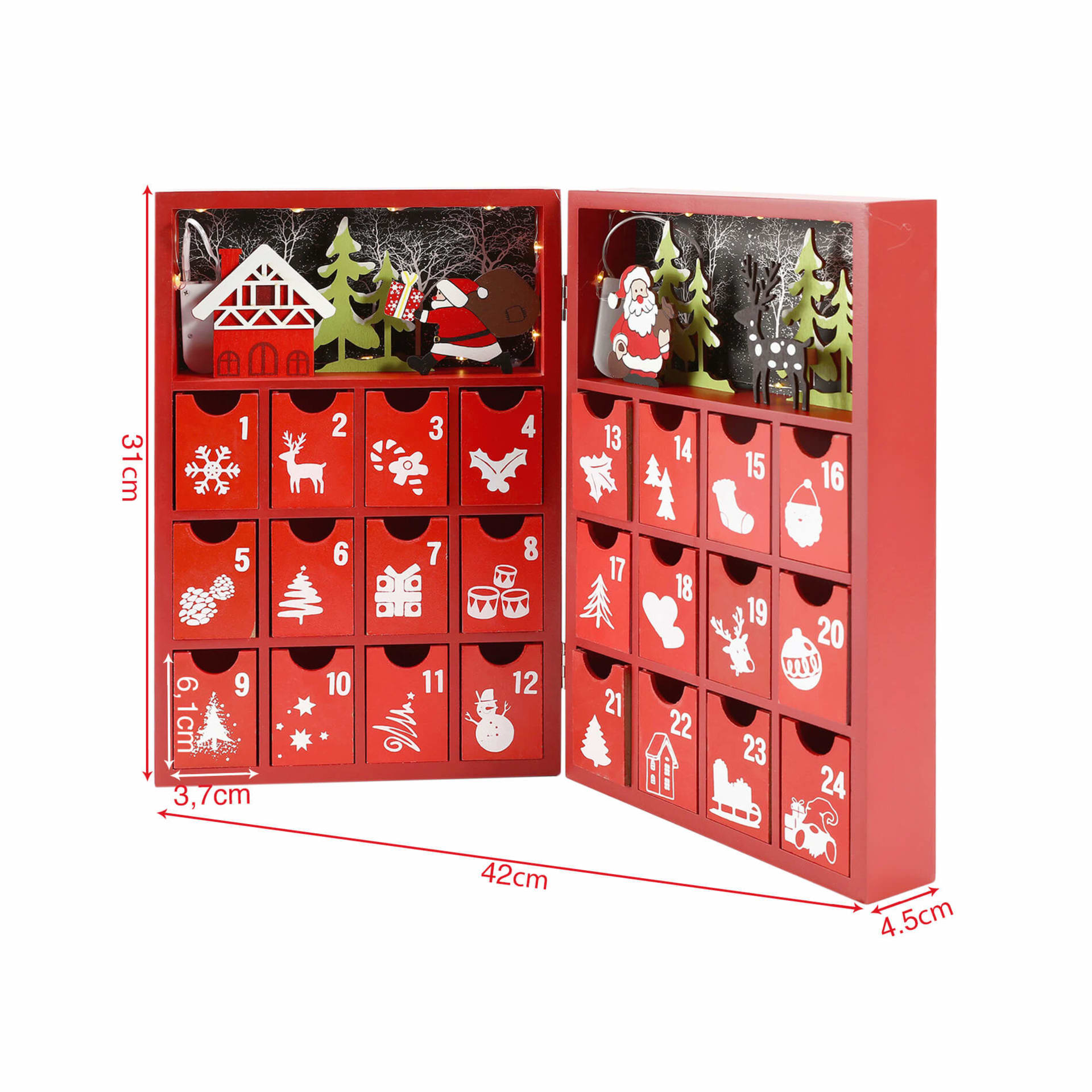Calendrier De L’Avent 3D – 24 Figurines Animaux Articulées Imprimées En 3D – Compte à Rebours De Noël – Décoration école, Maison, Bureau