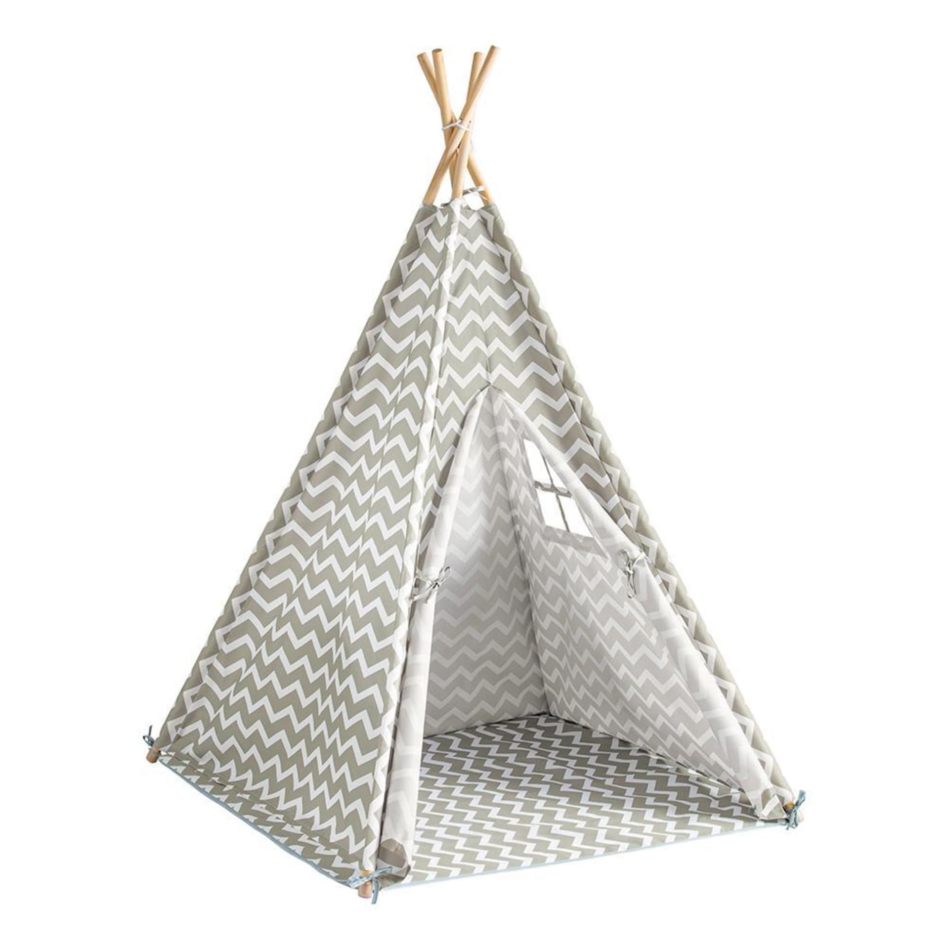 Tente tipi avec pompon Boho White - chambre d'enfant