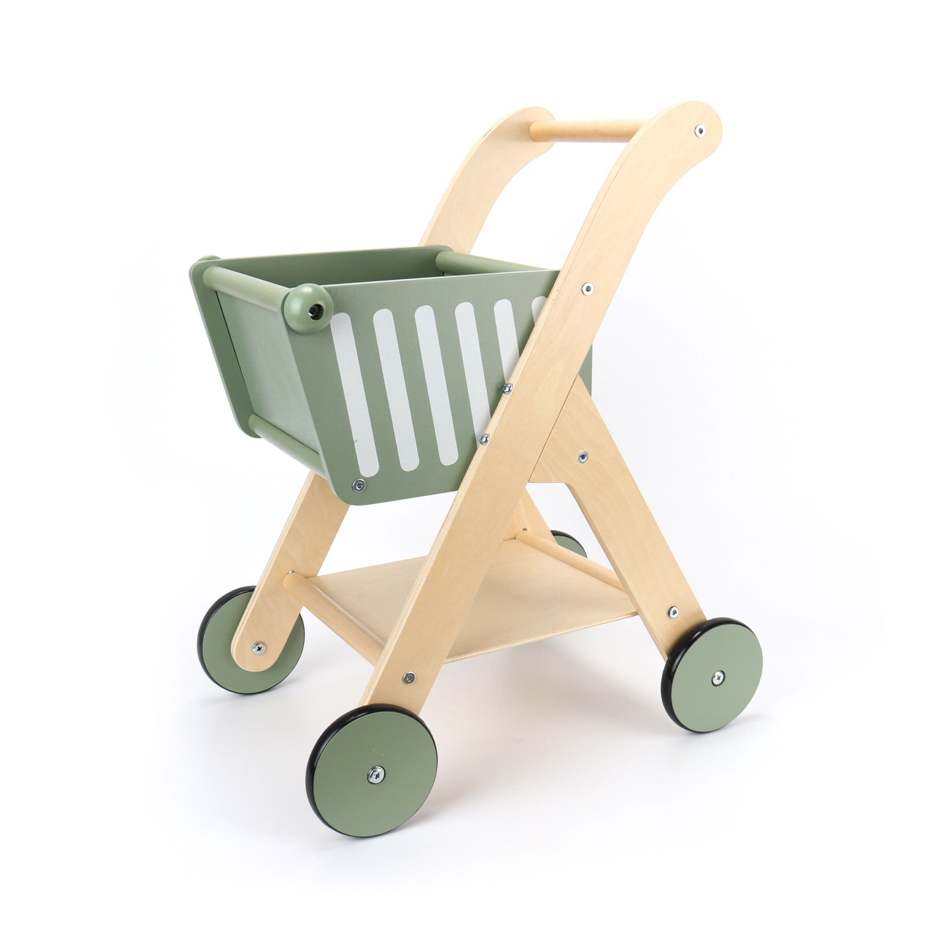 Sharplace Chariot De Courses Enfant – Supermarché Miniature, 32x26x42 Cm, Jeu De Rôle En Vert
