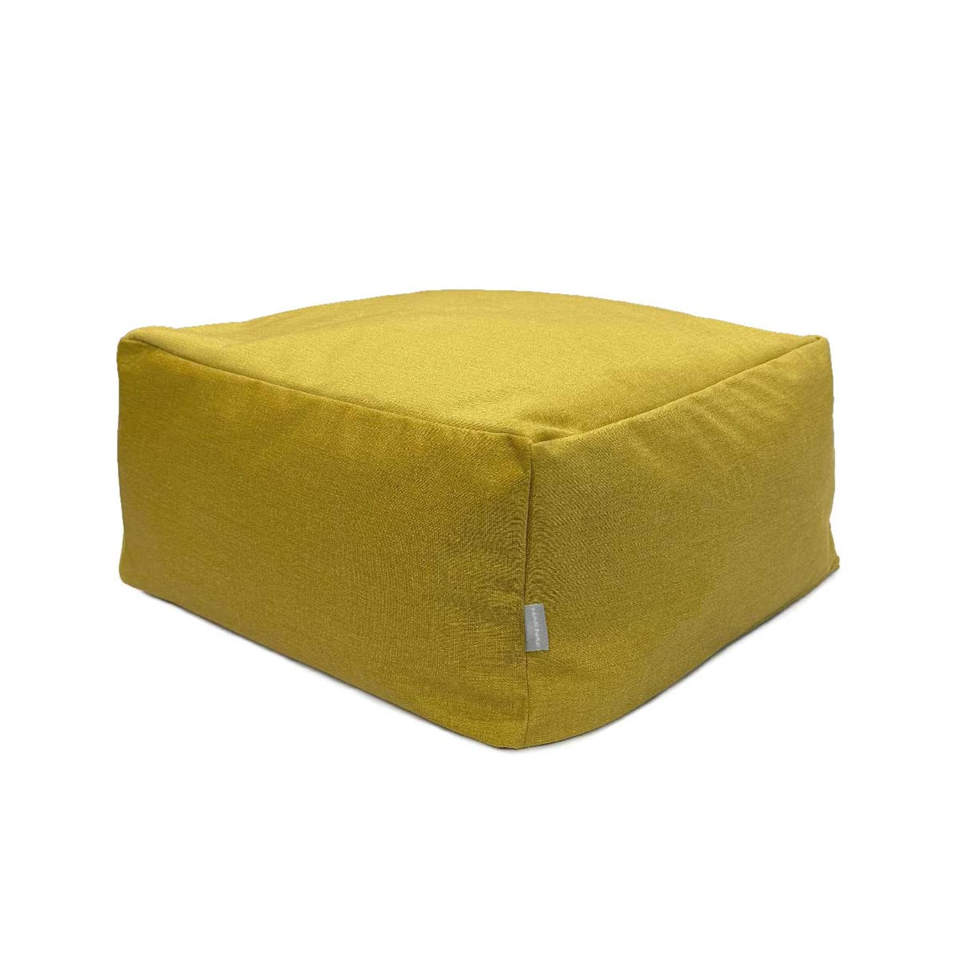 Pouf mit abnehmbarem Baumwollbezug 50x50x25 cm Gelb