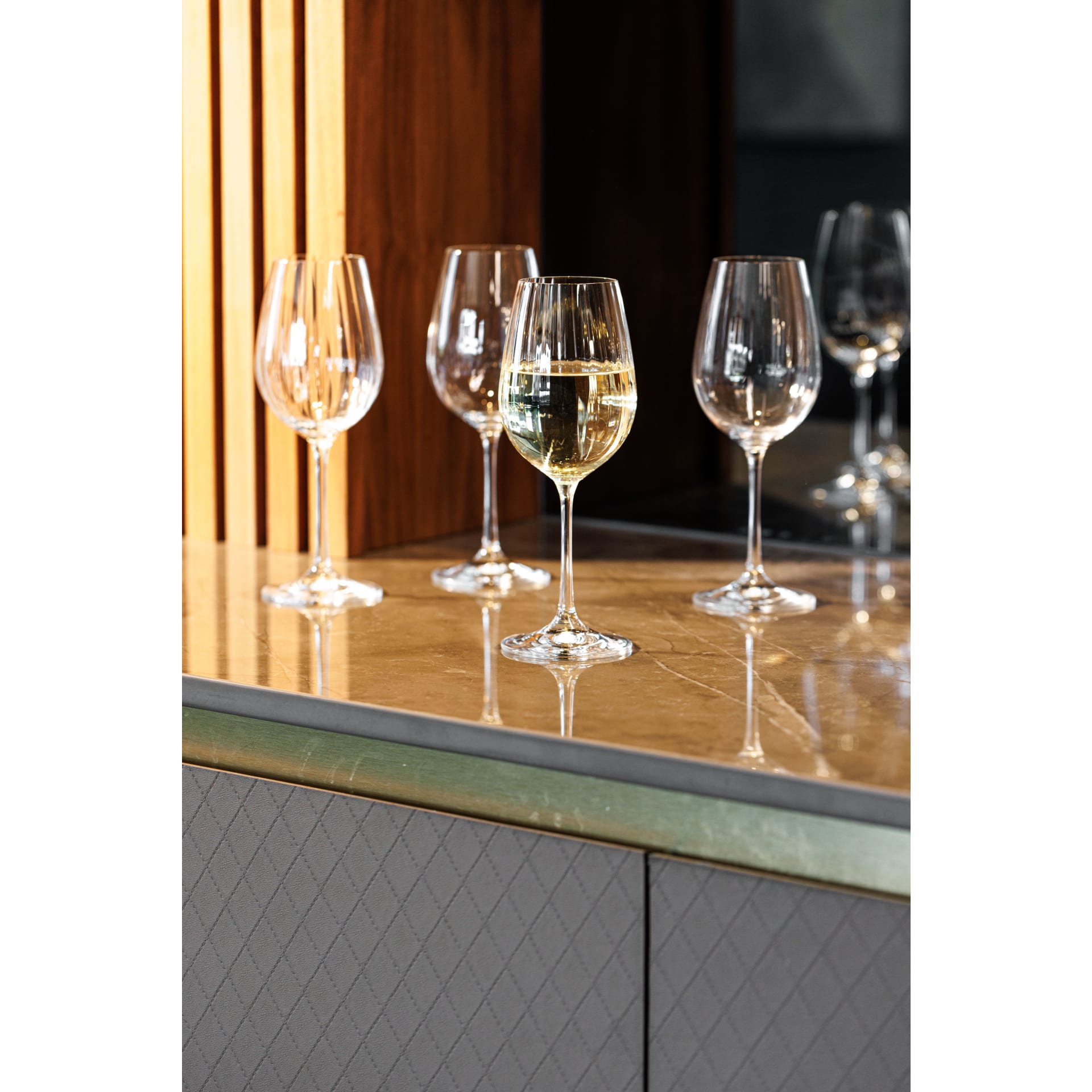 4er Set Weißweingläser aus Kristallglas Klar 350ml Treviso