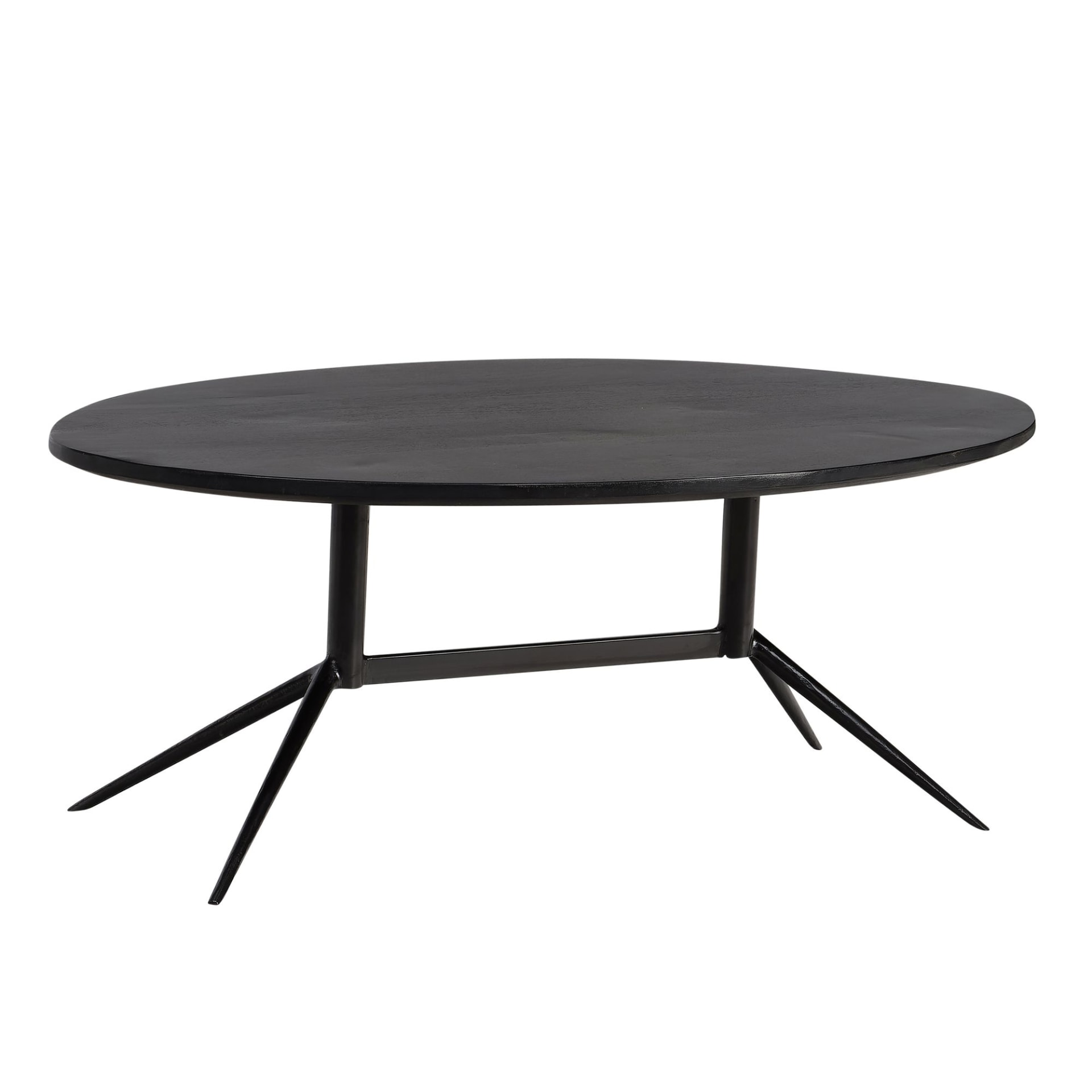 Couchtisch oval aus Holz, Schwarz
