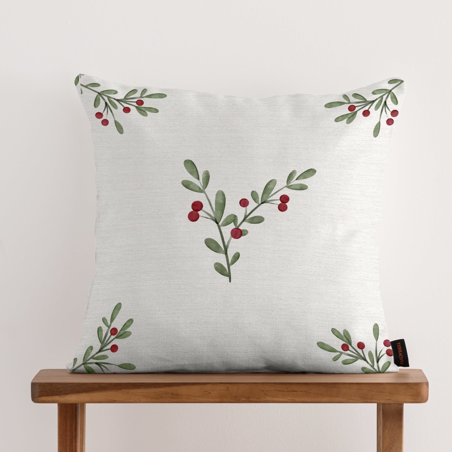 Kissenbezug 100 % Baumwolle mehrfarbig 50x50 cm Christmas twig a