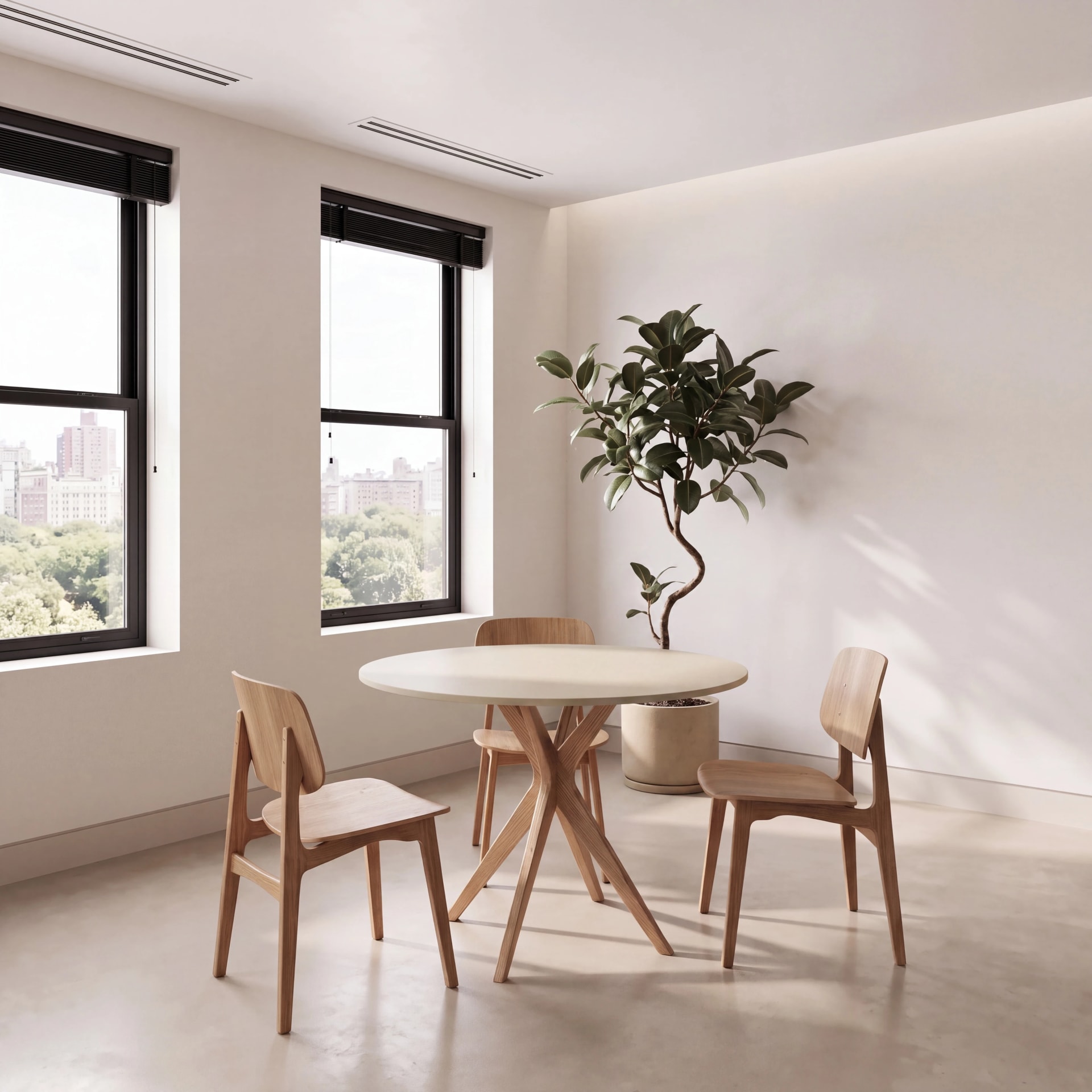 Runder Tisch, Massivesche, MDF, Braun Beige Jubi