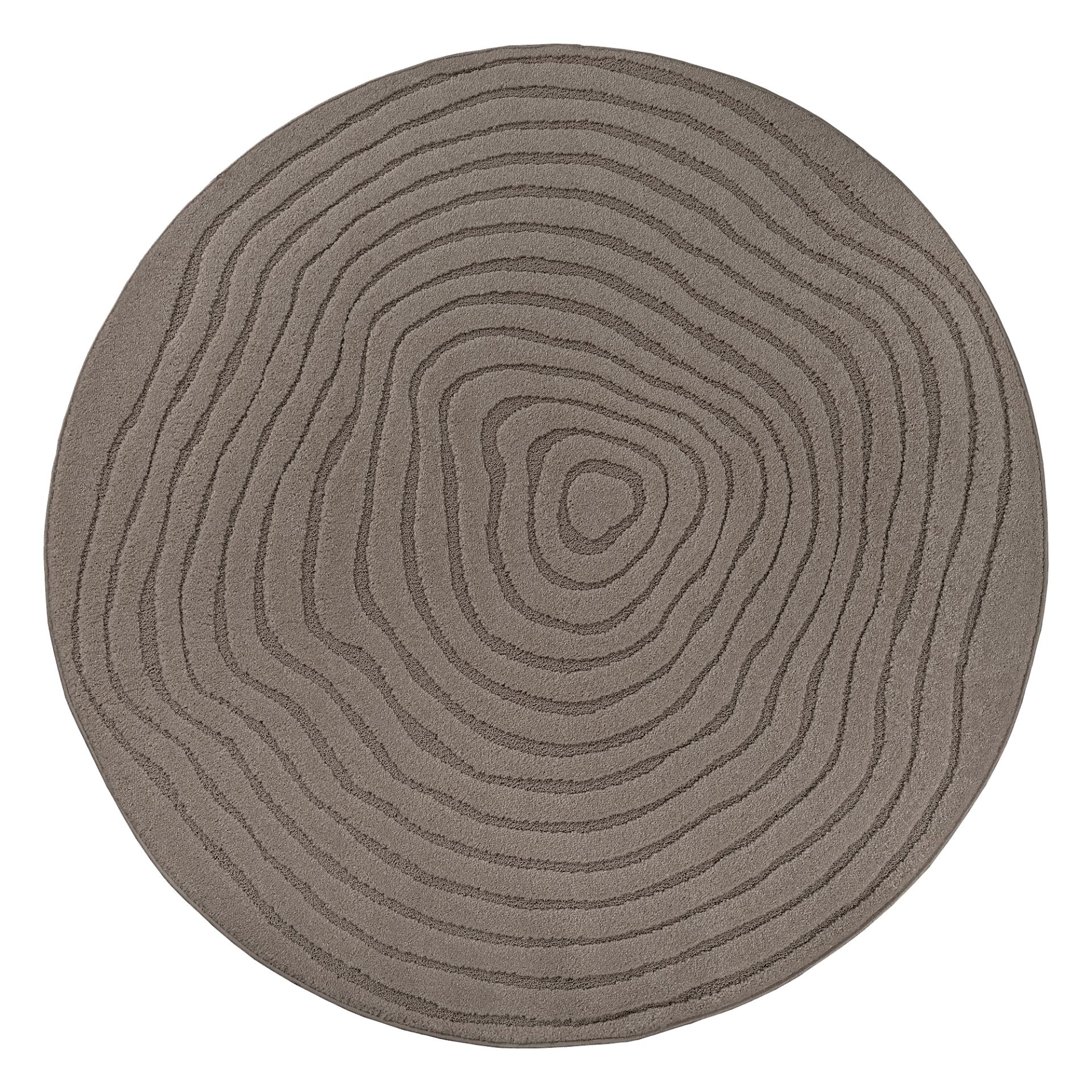 Teppich abstrakt Design, Braun, 200 cm rund Everest