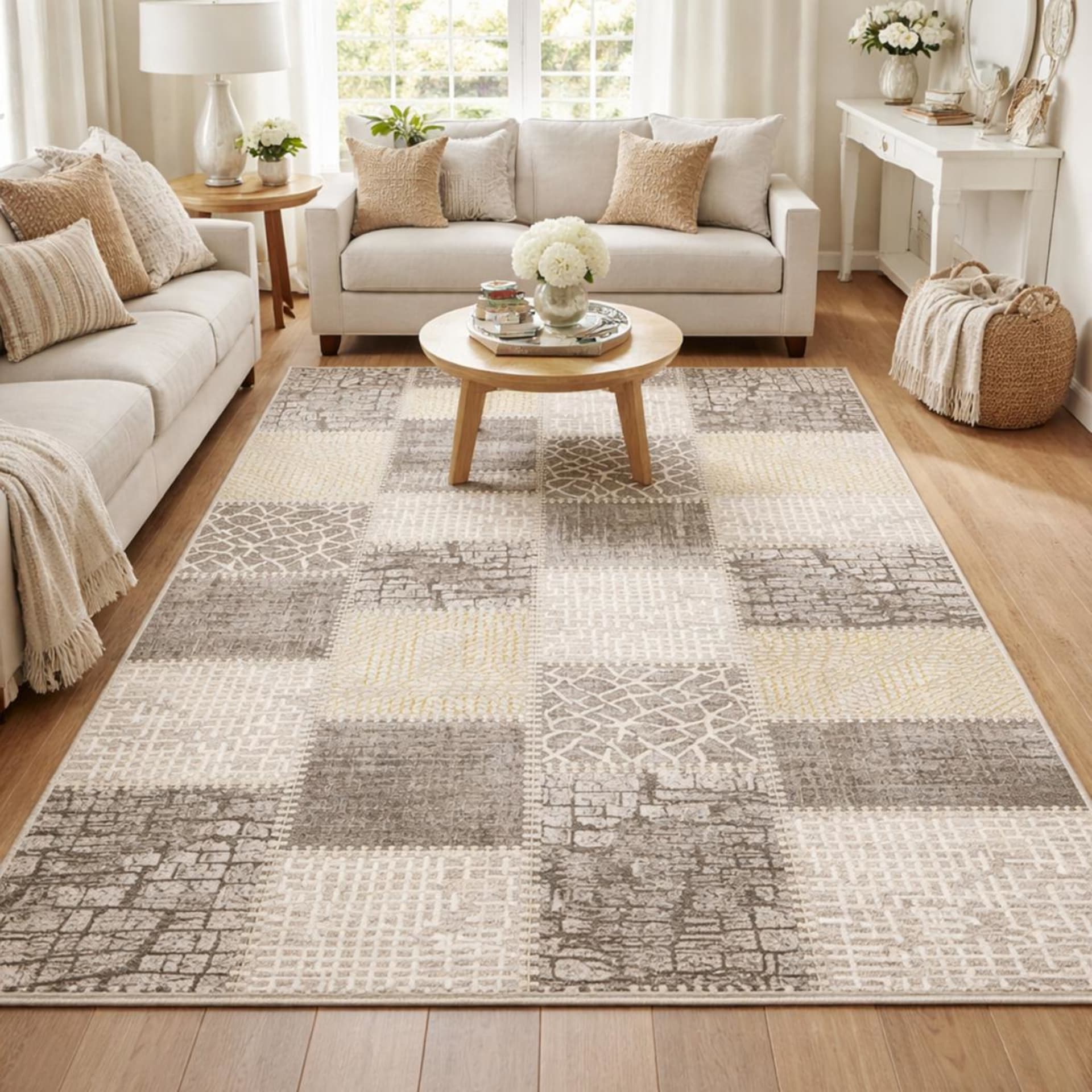 Wohnzimmerteppich 200x280 beige Lyn7 silica