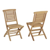 Happy Garden Set Di 4 Sedie Da Giardino Java In Teak Massello - Impilabili Con Braccioli, Altezza Seduta 45cm, Confezione Assemblata
