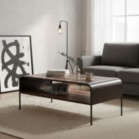 Table basse effet bois et métal noir 105 cm bois Tim Maisons du Monde — free download