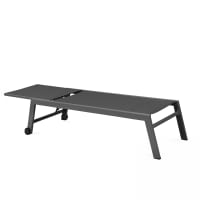 Oviala Set Di 2 Lettini Pieghevoli Santiago - Alluminio Antracite - Seduta In Textilene - Schienale Regolabile In 4 Posizioni - Fino A 100kg