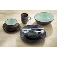 Assiette En Grès Bleu 22 Cm – Collection Au Grès Du Temps, Fabrication Artisanale, Pour Table Du Quotidien - 5