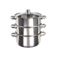 Home - Cuit Vapeur Professionnel 3 Niveaux Compatible Avec L'Induction, En Acier Inoxydable Poli