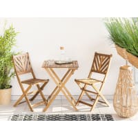 Ensemble bistro 3 pièces en bois massif d'acacia pour Ensemble bistro 3 pièces en bois massif d'acacia pour
