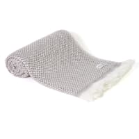 Americanflat Coperta In Cotone Con Frange Zaina 127x152 Cm - Design Spina Di Pesce Blu E Bianco, Morbida E Versatile - 6