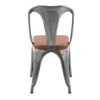 Lot de 2 chaise salle à manger en pvc et synthetique Noyer / Blanc
