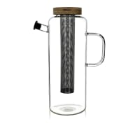 Théière En Verre Borosilicate 1L OGO LIVING - Infuseur Inox 304, Couvercle Bois D'acacia - Pour Thé Et Tisane, Lave-vaisselle