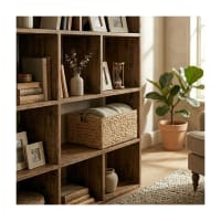 Lot De 2 Paniers D'Étagère En Jacinthe D'Eau Naturelle – 36x26x20 Cm, Parfait Pour Billy, Basko & Autres Étagères, Rangement Déco Écologique