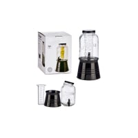 Lomejii Distributeur Boisson Verre 2,8 L Avec Robinet – Acier Inox 304, Design Rayures Modernes, Idéal Frigo