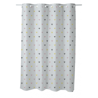 Rideau De Douche Imprimé Marbre Gris/blanc - Polyester Lavable Machine - Taille 110x220 Cm - 12 Oeillets Métal