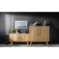 Credenza Lublin 2 Ante In Rovere Artigianale E Grigio Antracite | 80x40x85 Cm, Mobile Contenitore In Truciolato/MDF Per Soggiorno, Design Moderno - 2