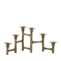 Nuptio Lot de 6 bougeoirs dorés en métal Vieilli - Bougeoirs de Table