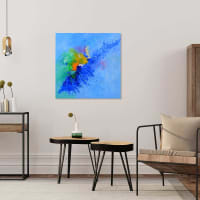 Tableau Mural Moderne En Verre Trempé - Vagues Abstraites Grises - Unique Et Neuf - Sur Mesure