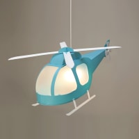 R&M Coudert Lampe Suspension Hélicoptère Enfant Gris 55cm - Luminaire à Assembler Made In France