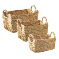 Cesto in Giacinto d'acqua con manici - L 46 cm x P 27 cm x H 27 cm