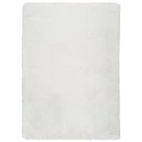 Tapis Poils Longs, Shaggy pour Salon, Moelleux, Doux, Lavable, Blanc