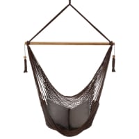 Sedia Appesa Boho Marrone In Policotone E Acciaio – Altalena Dondolo Per Interni Ed Esterni, Portata 150 Kg, Con Kit Fissaggio