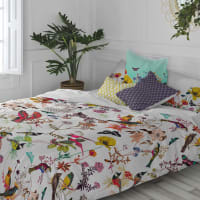 Copripiumino Monaco 100% Cotone 144 Fili – Letto 90 Cm – Multicolore Con Federa Rosa - copertina