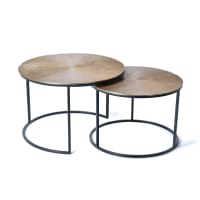Pitt - table basse - 124 cm - style industriel - best mobilier - bois