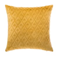 Coussin Dolce Velours Jaune Moutarde 40x40cm - Atmosphera Créateur D