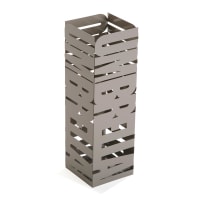 VERSA Pauwel Portaombrelli Bianco In Metallo 49x19x19 Cm - Design Moderno, Salvaspazio, Con Vasca Raccogligocce, Per Ingresso, Corridoio, Ufficio O Giardino