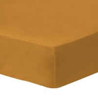 Best Interior Drap Housse Uni 100% Coton 57 Fils Orange 160x200cm - Qualité Premium