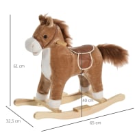 Caballito Balancín con Base de Madera para Niños Caballito Balancín con Base de Madera para Niños