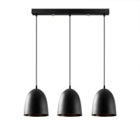 BEL AIR HOME Lampada A Sospensione Bonn – Stile Vintage, Regolabile, Interno Oro E Esterno Nero, 35 Cm