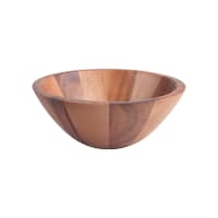 Saladier En Bois D'acacia Marron - Diamètre 20 Cm, Hauteur 8,5 Cm, Neuf Sous Emballage