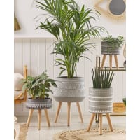 Fioriera In Metallo Grigio Foglia Vite 24 Cm - Vaso Per Interno/Esterno