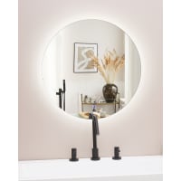 AICA IT Specchio Da Bagno Rotondo Da 80cm con LED, Antiappannamento, 3
