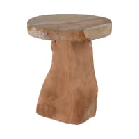 Pouf forme champignon 39x39x42 cm en velours ocre