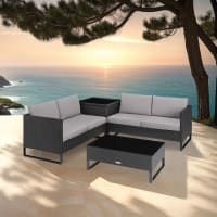 Set Divani Da Giardino 5 Pz | Salotto Da Giardino | Set Mobili Giardino Con Cuscini Beige In Polyrattan Cfw90463 91139773