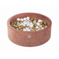 MeowBaby Piscine à Balles Aesthetic 90 X 30 Cm Avec 200 Balles Velours Cotele Ecru Blanc Perle Blanc P1432433c1432435