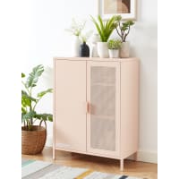 Buffet-Meuble de rangement rose 34,5x39x107 cm acier 495919