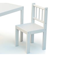 Set table et 2 chaises enfant avec pieds en bois massif blanc et naturel - Roba Set table et 2 chaises enfant avec pieds en bois massif blanc et naturel - Roba